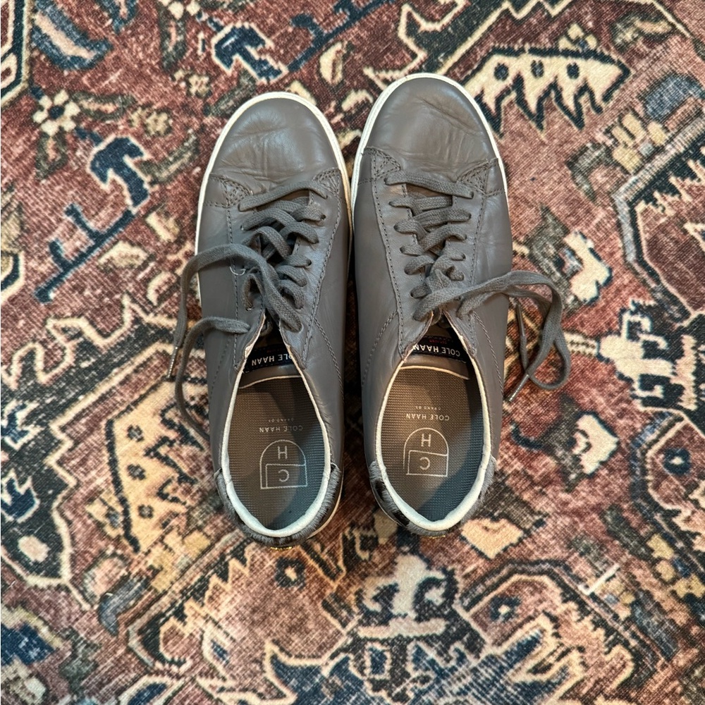 Cole Haan Gray Sneakers with Calfhair Accents